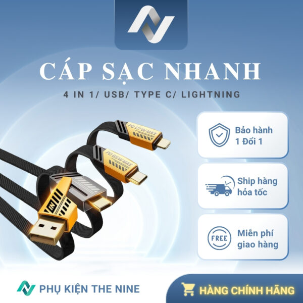 cáp sạc nhanh 4in1